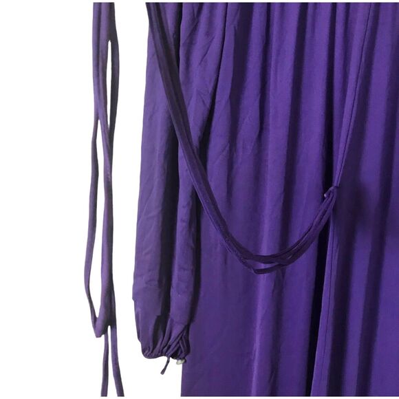 Carters Celamere Purple Robe Lace Trim Long Sleeve Tie Waist Vintage 1960s 70s S - Picture 6 of 13